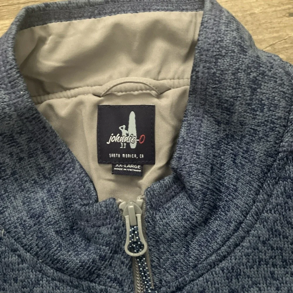 Johnnie O Vest Mens 2XL Full Zip Fleece Blue Wake‎ Heather Zipped FCA Logo